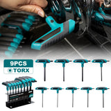 9 Piece T-Handle Torx Wrench Set T10–T50 Two-Tip Star Wrenches