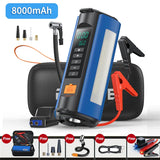 BUVAYE 2000A Professional Car Battery Jump Starter with Built-in 150PSI Air Pump and USB Power Bank for 12V Vehicles