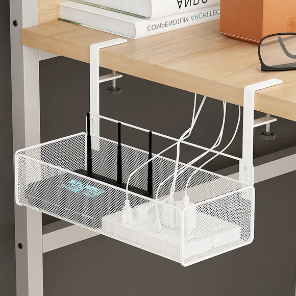 Adjustable Under-Desk Cable Management Tray with Clamp Mount for Profe ...