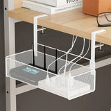 Adjustable Under-Desk Cable Management Tray with Clamp Mount for Professional and Home Environments