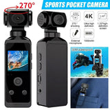 DIXSG  4K 1080P WiFi Full HD Mini Camcorder with 270° Rotation and Waterproof Case for Outdoor Sports Documentation