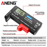 ANENG BT-168 PRO Digital Battery Tester: Accurate Capacity Assessment for AAA, AA, C, D, 9V, and Button Cells