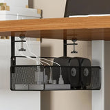 Adjustable Under-Desk Cable Management Tray with Clamp Mount for Professional and Home Environments