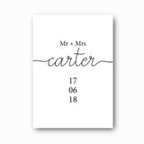 You + Me Wedding Date Print