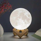 D5 8cm LED Moon Lamp with Stand - Battery Operated Starry Night Light for Bedroom Decor, Ideal Gift for Kids and Christmas