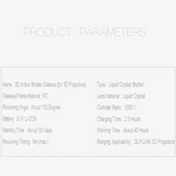 Active Shutter 3D Glasses (96–144Hz) for Projectors