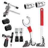Bicycle Repair Tool Set with Chain Breaker, Spoke Wrench, Bottom Bracket & Freewheel Removal Tools
