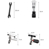 Bicycle Repair Tool Set with Chain Breaker, Spoke Wrench, Bottom Bracket & Freewheel Removal Tools