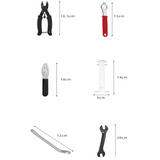 Bicycle Repair Tool Set with Chain Breaker, Spoke Wrench, Bottom Bracket & Freewheel Removal Tools