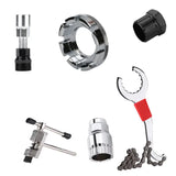 Bicycle Repair Tool Set with Chain Breaker, Spoke Wrench, Bottom Bracket & Freewheel Removal Tools