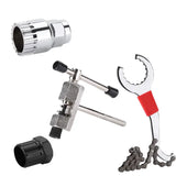 Bicycle Repair Tool Set with Chain Breaker, Spoke Wrench, Bottom Bracket & Freewheel Removal Tools