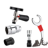 Bicycle Repair Tool Set with Chain Breaker, Spoke Wrench, Bottom Bracket & Freewheel Removal Tools
