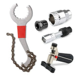 Bicycle Repair Tool Set with Chain Breaker, Spoke Wrench, Bottom Bracket & Freewheel Removal Tools