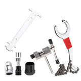 Bicycle Repair Tool Set with Chain Breaker, Spoke Wrench, Bottom Bracket & Freewheel Removal Tools
