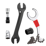 Bicycle Repair Tool Set with Chain Breaker, Spoke Wrench, Bottom Bracket & Freewheel Removal Tools
