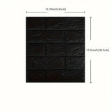 Black Brick Pattern Self-Adhesive Wallpaper (40 Pcs)
