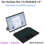 Bluetooth Backlit Keyboard with Touchpad for Microsoft Surface Pro 8, 9, 10, 11 & Pro X