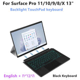 Bluetooth Backlit Keyboard with Touchpad for Microsoft Surface Pro 8, 9, 10, 11 & Pro X
