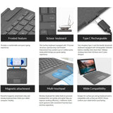 Bluetooth Detachable Slim Cover Keyboard for Microsoft Surface Pro 3–11, Pro X & Pro 7+