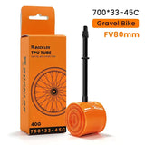 700C TPU Bicycle Inner Tube, 700x23/32C & 700x33/45C with 45/65/80mm Presta Valve for Road & Gravel Bikes