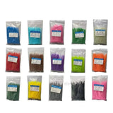 100PCS Colourful Nylon Cable Ties 3x100mm Self-Locking