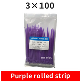 100PCS Colourful Nylon Cable Ties 3x100mm Self-Locking