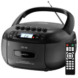 CD Cassette Boombox with Bluetooth & Radio (Red & Black)