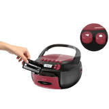 CD Cassette Boombox with Bluetooth & Radio (Red & Black)