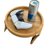 Clip-On Wooden Sofa Armrest Tray Table