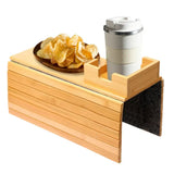 Wooden Sofa Armrest Tray with Cup Holder