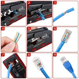 Crimping & Stripping Tool with 8P/6P Ethernet Connectors (different colours available)