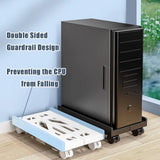 Adjustable Ventilated CPU Stand with Caster Wheels - Ideal Under Desk Holder for Most PC Towers