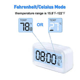 Digital Alarm Clock – Battery Operated with Indoor Temperature & Light Sensor Backlight (3 colors available)