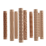 Embossed Wooden Rolling Pin for Clay & Pottery (different types available)