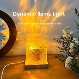 Dynamic Rotating Water Ripple Projector Night Light - 3/16 Color Flame Crystal Lamp for Bedroom, Living Room, and Study