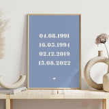 Family Dates Personalised Print