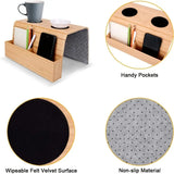 Foldable Bamboo Sofa Armrest Table with Cup Holder (2 colours available)
