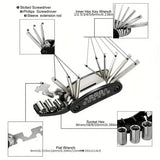 Folding Bike & Motorcycle Repair Tool Kit (16 in 1)