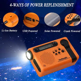 Full Band AM/FM/SW1/SW2 Radio, Torch, Solar Panel & Hand Crank - Power Bank