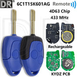 433MHz 4D63 Remote Car Key FO21 Blade for Ford Transit WM & VM (2006–2014)