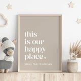 This Is Our Happy Place Personalised Print