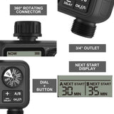 HCT-M06 Digital 2-Outlet Water Timer with Independent Zone Control