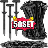Heavy-Duty Nylon Self-Locking Zip Ties with Buckle & Pin Button