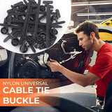 Heavy-Duty Nylon Self-Locking Zip Ties with Buckle & Pin Button
