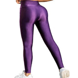 High-Waisted Purple Gloss Leggings for Women