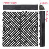 Interlocking Plastic Garage Flooring Tiles (Pack of 25 Tiles)