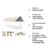 Large Portable Sunshade Tarp with Poles (2 sizes available)