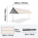 Large Portable Sunshade Tarp with Poles (2 sizes available)
