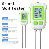 LCD 3/5-in-1 Handheld Soil Tester for pH, Moisture & Light (different colours & sets available)