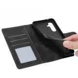 Leather Wallet Flip Case for Samsung Note & S Series (Black)
